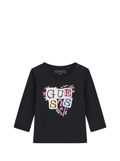 GUESS LS LETTERS PRINT T SHIRT