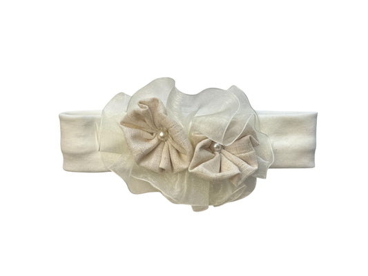 SWET BABY RIBBON WITH LINEN FLOWERS