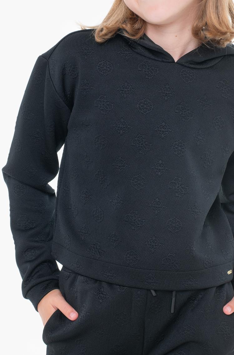 GUESS ALLOVER KNITTED PRINT HOODIE