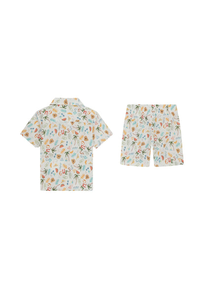 GUESS KIDS SET COTTON BLEND SHIRT & SHORTS