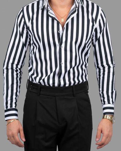 DEZIGN SUITS STRECH COTTON STRIPED SHIRT