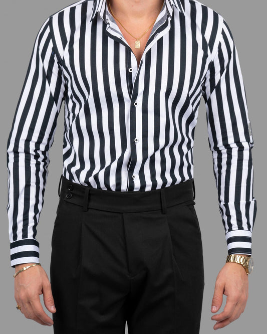 DEZIGN SUITS STRECH COTTON STRIPED SHIRT