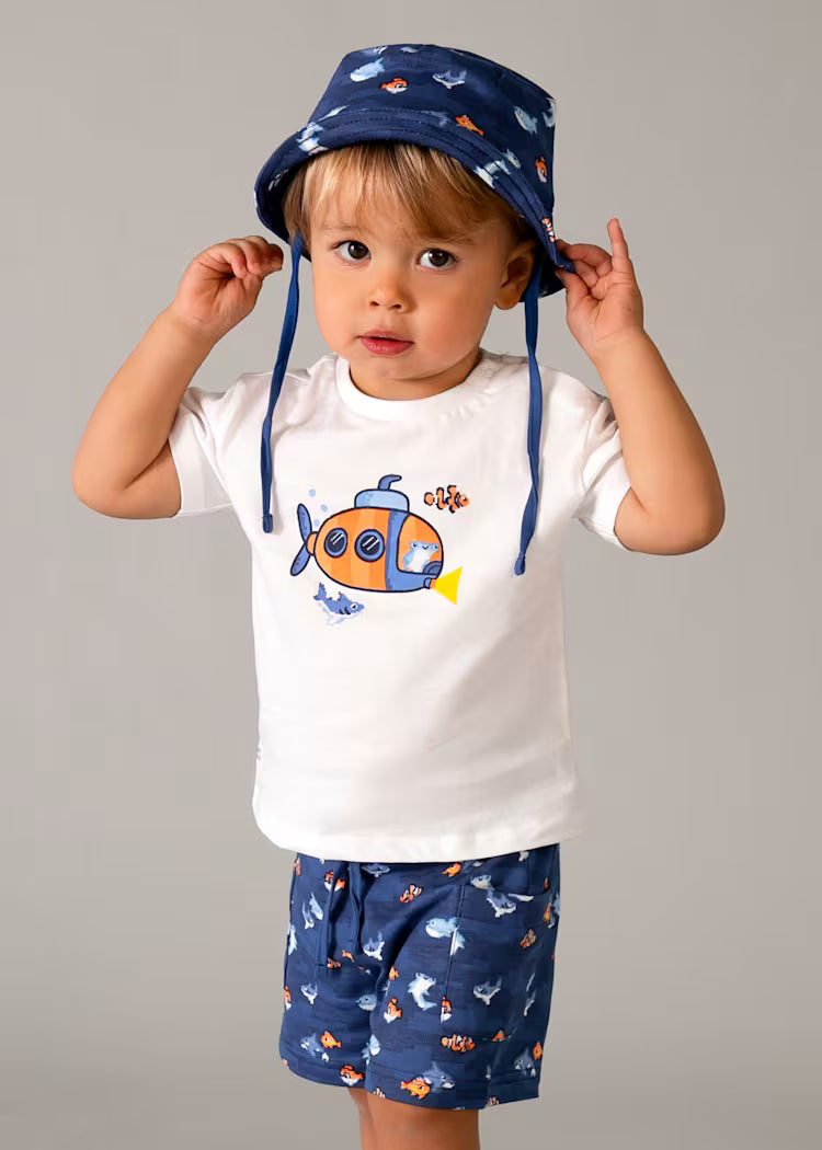 _MAYORAL 3-PIECE DUNGAREE SET BABY WITH HAT