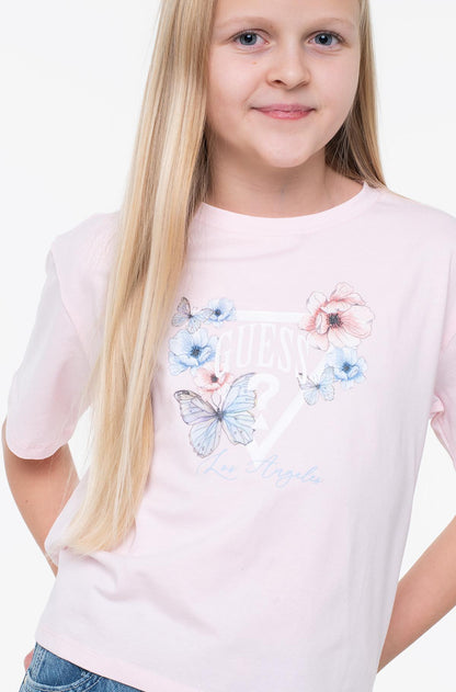 GUESS KIDS SEQUINS & FLOWERS T SHIRT