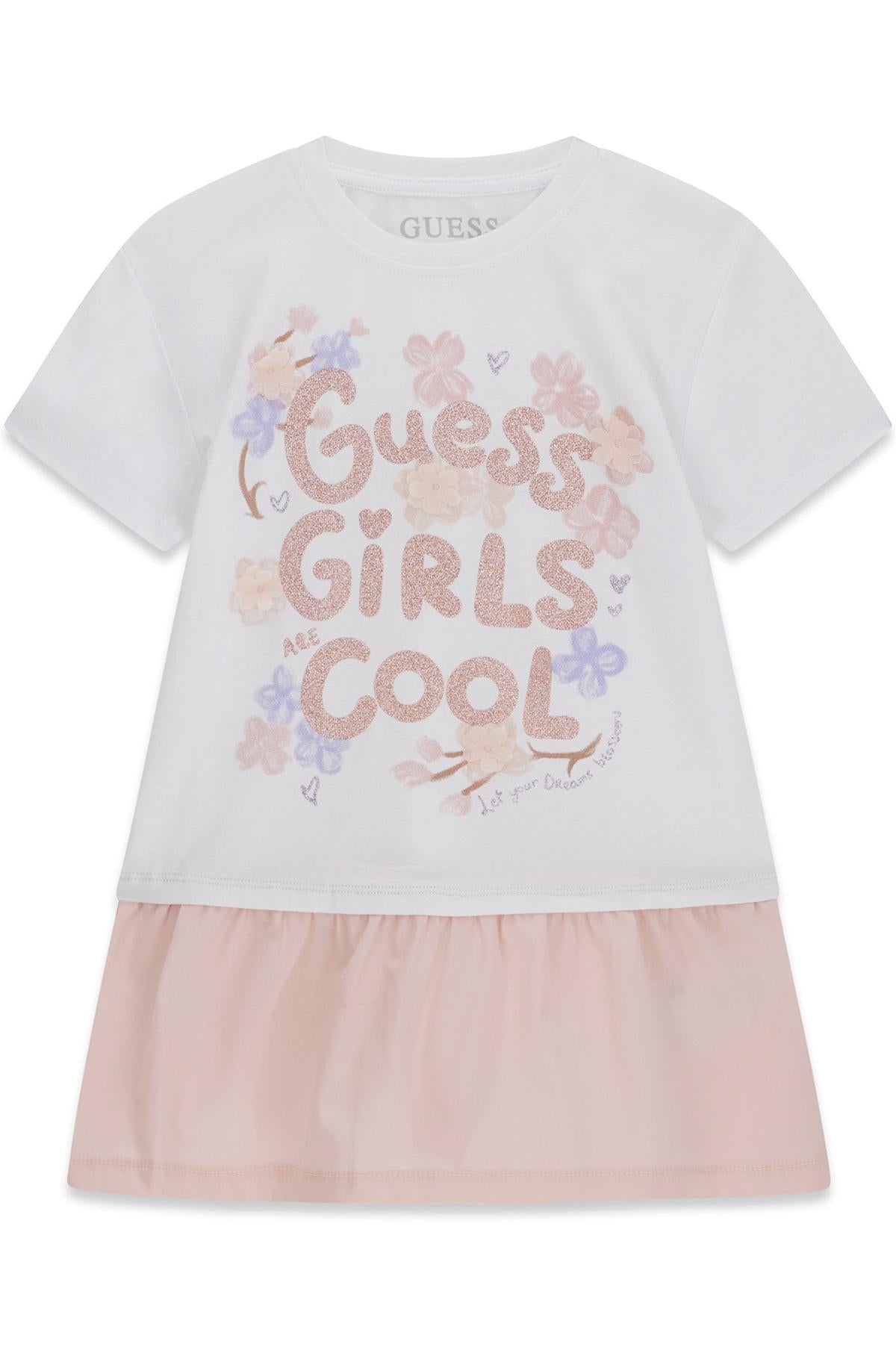 GUESS KIDS MIXED FABRIC DRESS