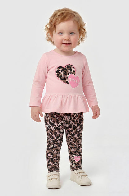 GUESS KIDS GIRLS T SHIRT & LEGGINGS SET