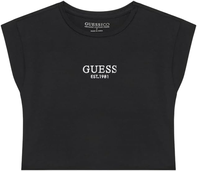 GUESS KIDS GIRLS LOGO PRINT CROP TOP