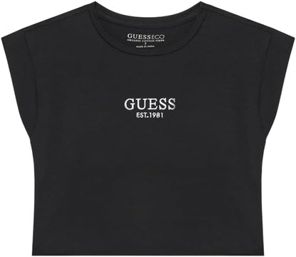 GUESS KIDS GIRLS LOGO PRINT CROP TOP