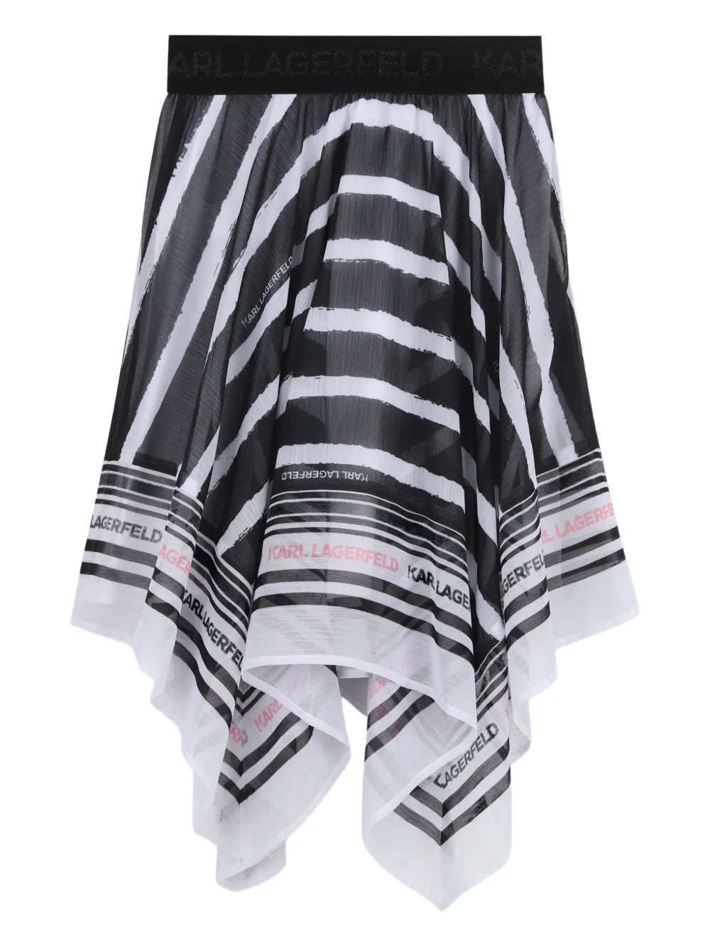KARL LAGERFELD GIRLS ASYMMETRIC SATIN SKIRT