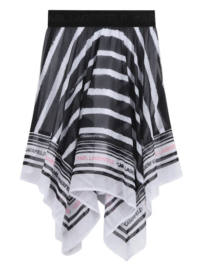 KARL LAGERFELD GIRLS ASYMMETRIC SATIN SKIRT