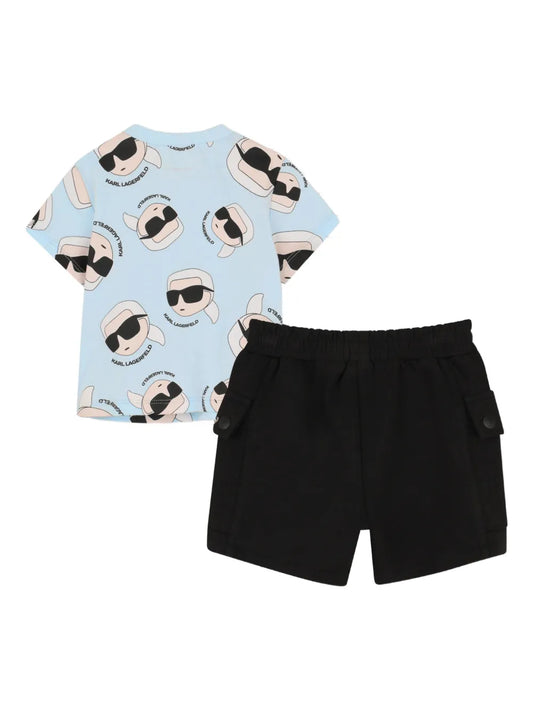 KARL LAGERFELD KIDS IKONIK KARL CARGO SHORTS SET