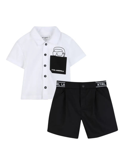 KARL LAGERFELD KIDS LOGO-PRINT SHORTS SET