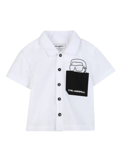 KARL LAGERFELD KIDS LOGO-PRINT SHORTS SET