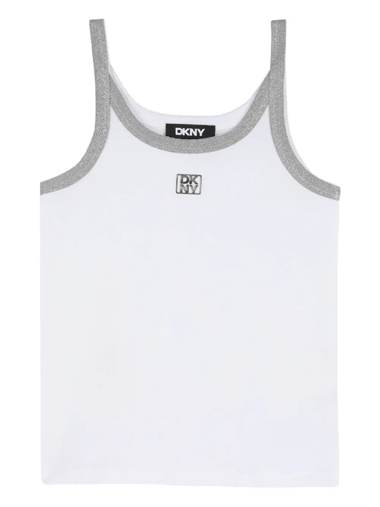 DKNY GIRLS CONTRAST-TRIM TANK TOP
