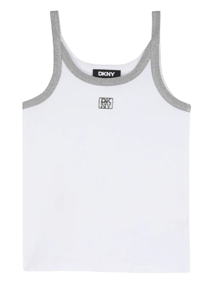 DKNY GIRLS CONTRAST-TRIM TANK TO
