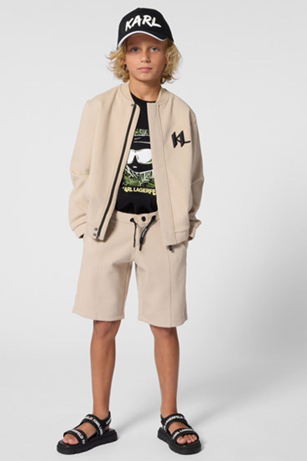 KARL LAGERFELD KIDS DRAWSTRING BERMUDA SHORTS
