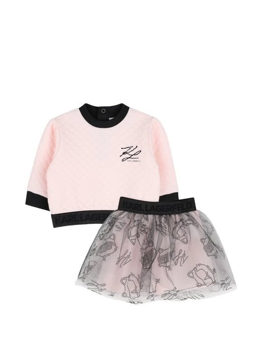 KARL LAGERFELD KIDS QUILTED TULLE SKIRT SET
