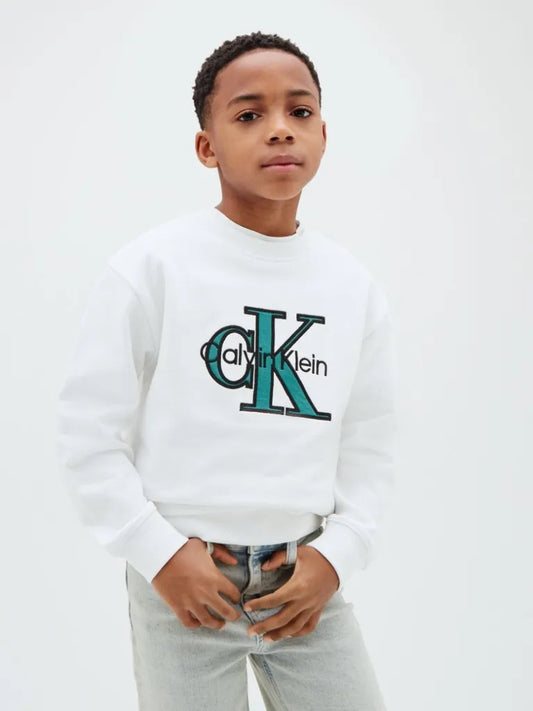 CALVIN KLEIN KIDS TERRY MONOLOGO SWEATSHIRT
