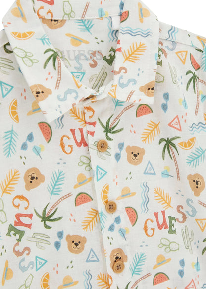 GUESS KIDS SET COTTON BLEND SHIRT & SHORTS