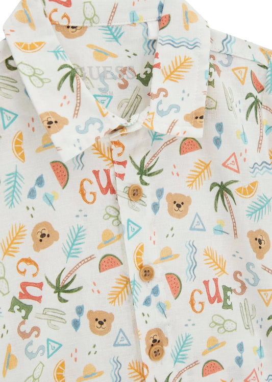 GUESS KIDS SET COTTON BLEND SHIRT & SHORTS