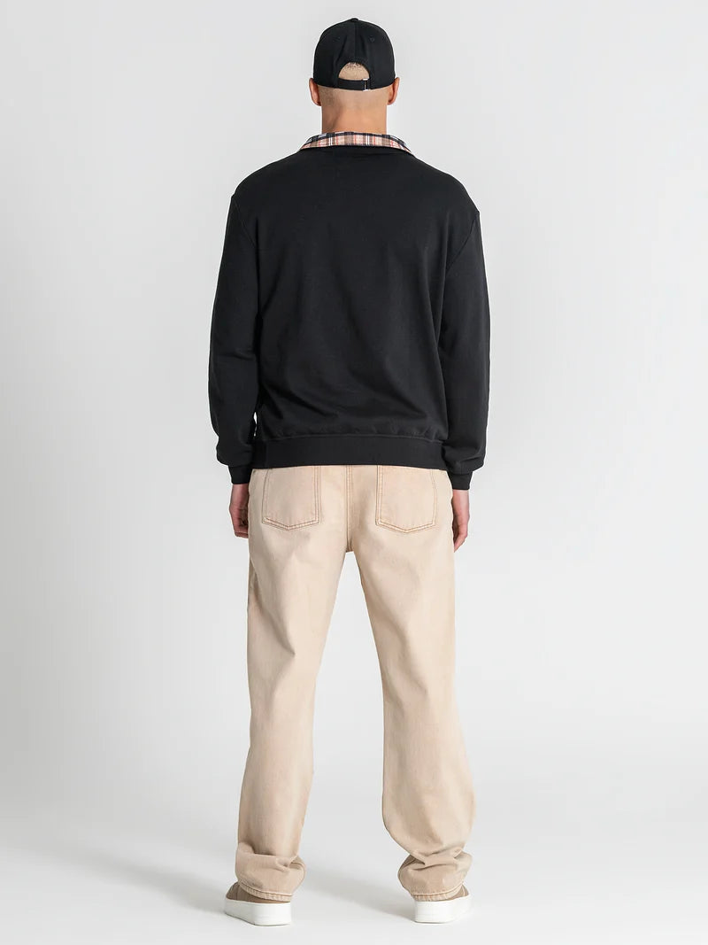 GIANNI KAVANAGH BLACK BRITISH ZIP SWEATSHIRT