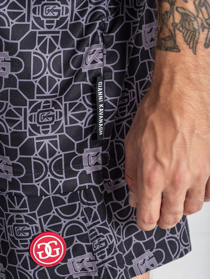 GIANNI KAVANAGH TILED SATIN SHIRT