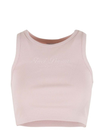KARL KANI WOMAN SLOGAN RIB CROPPED RACER TOP