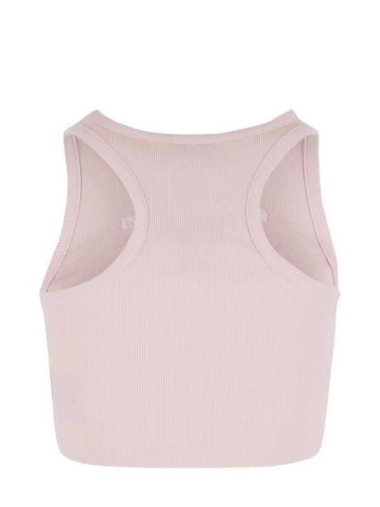 KARL KANI WOMAN SLOGAN RIB CROPPED RACER TOP
