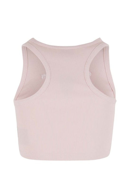 KARL KANI WOMAN SLOGAN RIB CROPPED RACER TOP