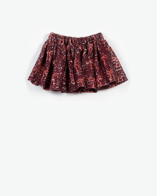 YELL-OH! SEQUIN BOWS ALLOVER SKIRT