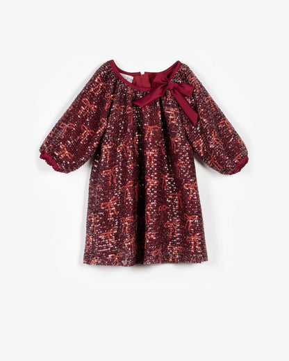 YELL-OH! ALLOVER SEQUIN BOWS DRESS