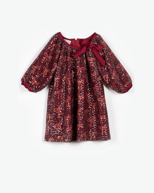 YELL-OH! ALLOVER SEQUIN BOWS DRESS
