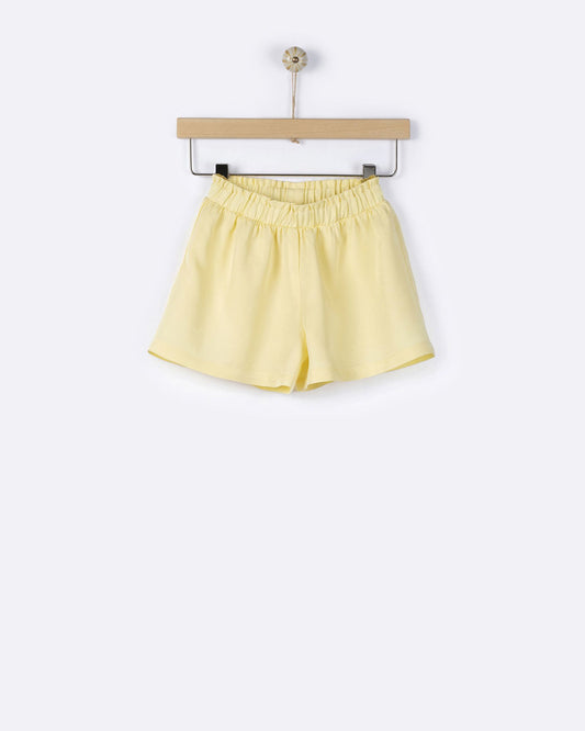YELL-OH AVRA MINI TENCEL & LINEN BERMUDA SHORTS SUNSHINE