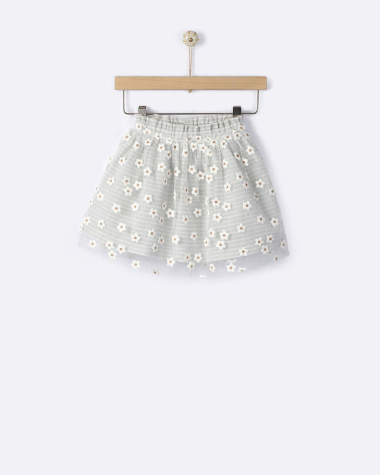YELL-OH DOTTA STRIPED DAISIES SKIRT