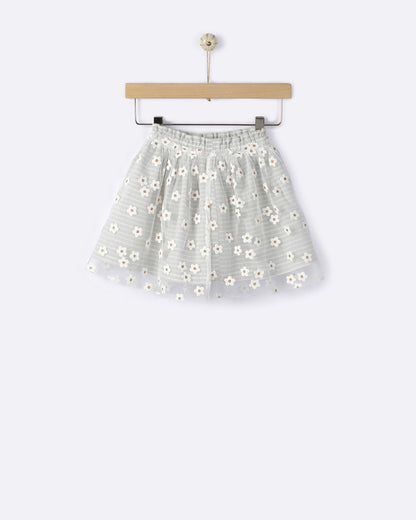 YELL-OH DOTTA STRIPED DAISIES SKIRT