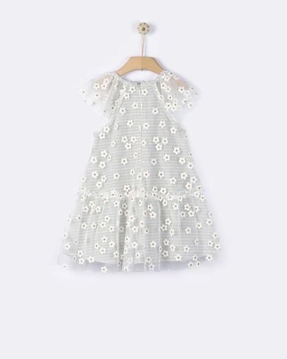 YELL-OH HERA STRIPED DAISIES DRESS