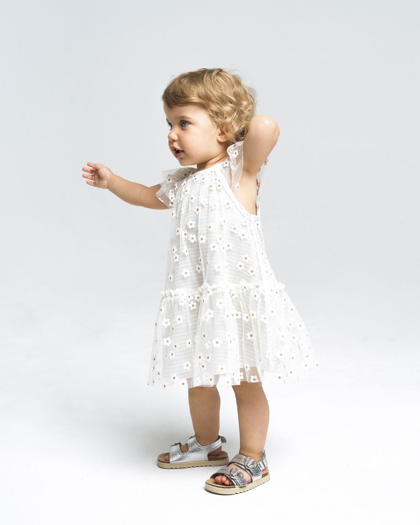 YELL-OH HERA STRIPED DAISIES DRESS