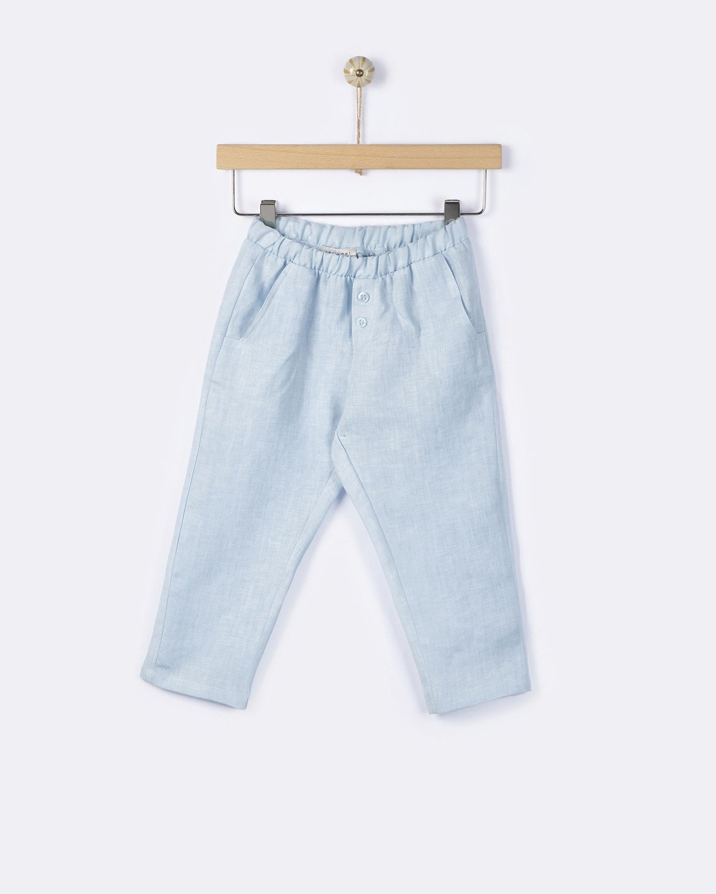 YELL-OH HERMES LINEN PANTS AETHER BLUE