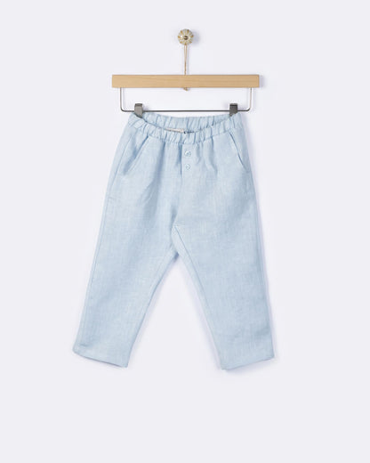 YELL-OH HERMES LINEN PANTS AETHER BLUE