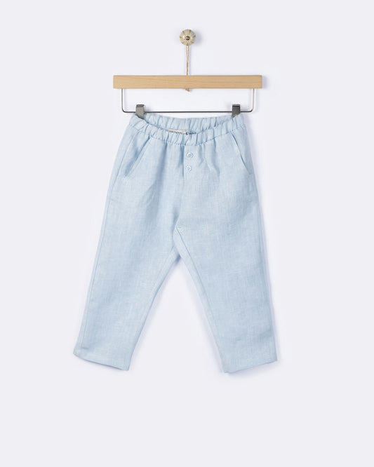 YELL-OH HERMES LINEN PANTS AETHER BLUE