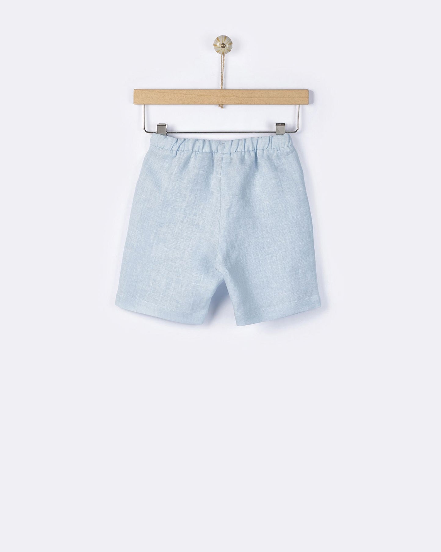 YELL-OH HERMES LINEN BERMUDA SHORTS AETHER BLUE
