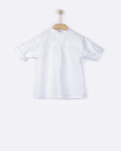 YELL-OH HERMES LINEN TUNIC WHITE