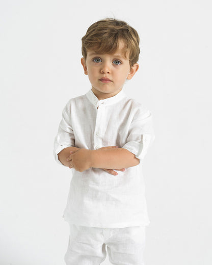 YELL-OH HERMES LINEN TUNIC WHITE