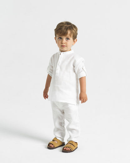 YELL-OH HERMES LINEN TUNIC WHITE