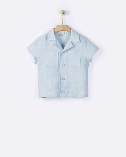 YELL-OH HERMES LINEN SHIRT AETHER BLUE