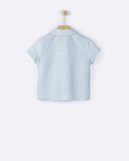 YELL-OH HERMES LINEN SHIRT AETHER BLUE