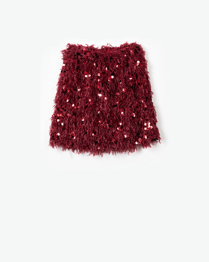 YELL-OH! SKIRT WITH FEATHERS & SEQUINS