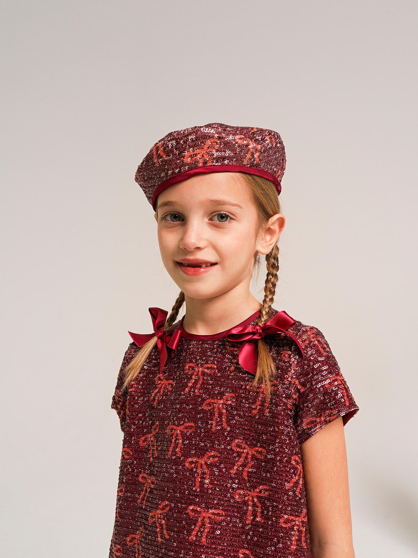 YELLO-OH! SEQUIN BOWS ALLOVER BLOUSE