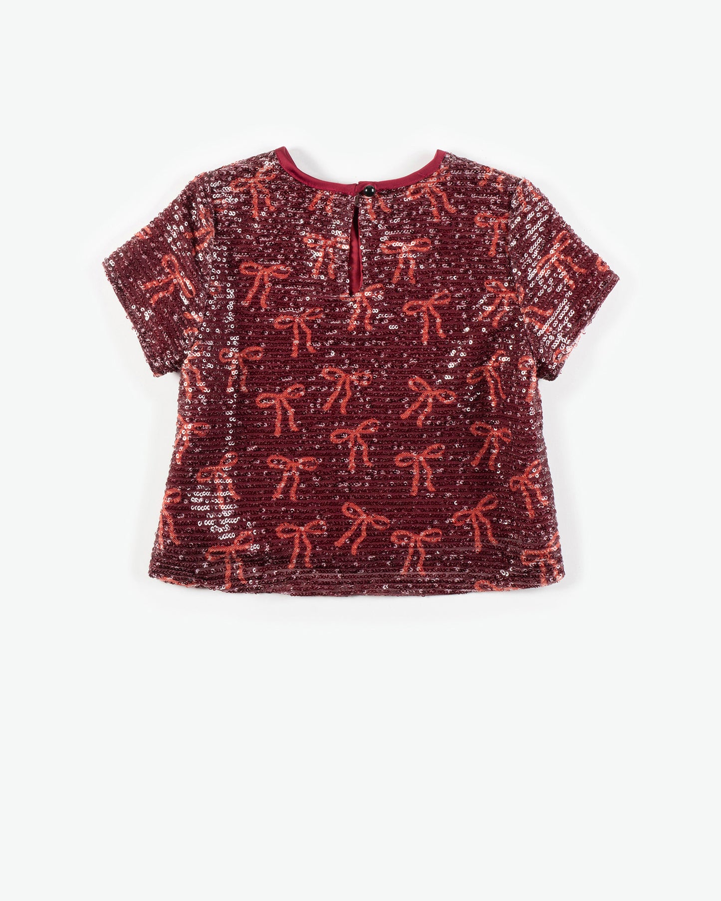 YELLO-OH! SEQUIN BOWS ALLOVER BLOUSE