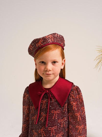 YELLO-OH! ALLOVER SEQUIN BOWS DRESS